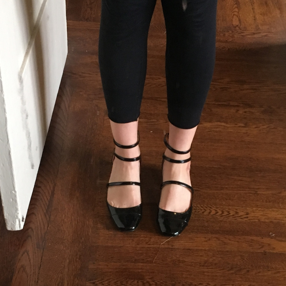 Zara Multi-Strap Patent Block Heel